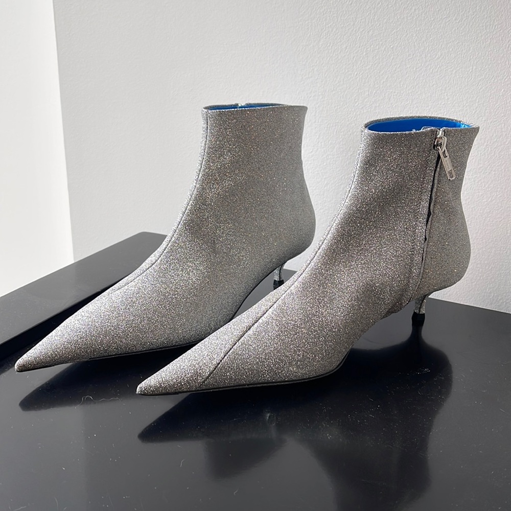 Balenciaga Knife Glitter Ankle Boots